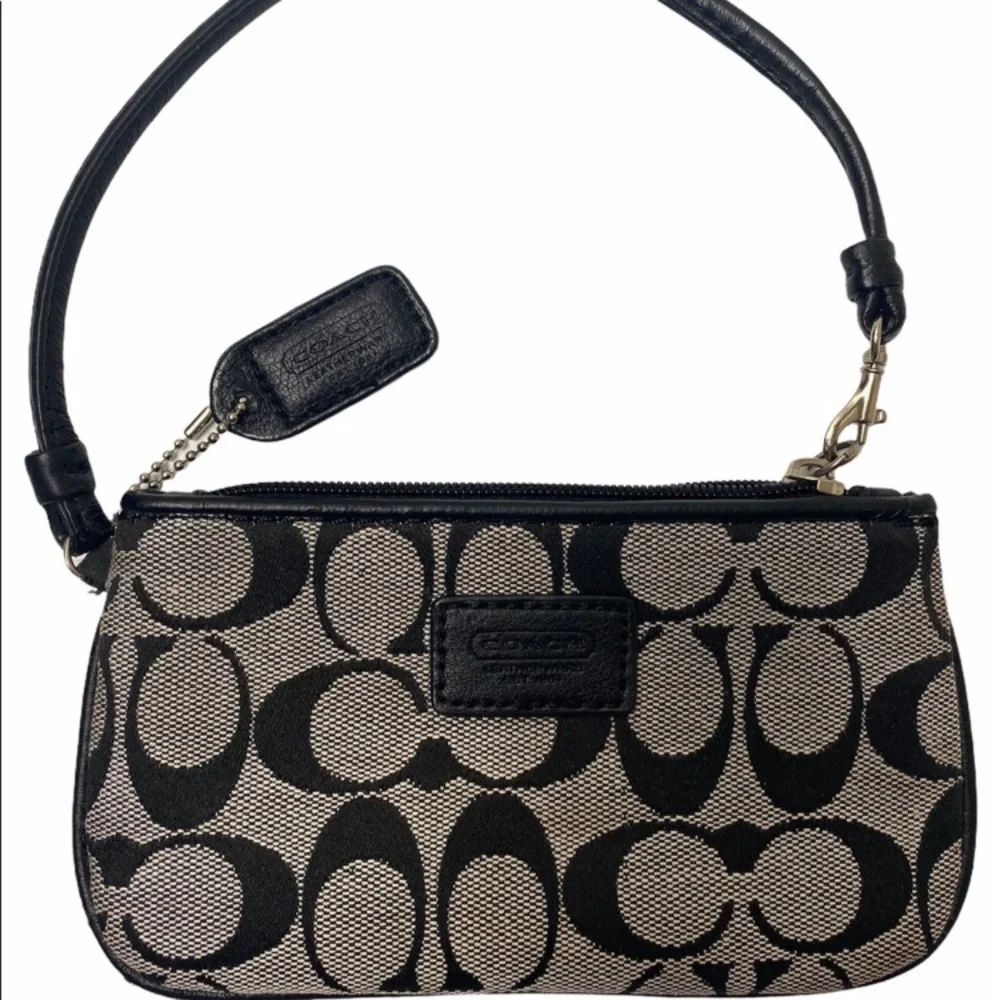 Coach Wristlet Wallet Luxury Signature Monogram Classic CC Design Print Black
